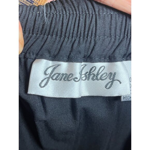 Retro Chic Floral Maxi Skirt M Black Eyelet Neutral Preppy Old Money 80s Classic - Picture 2 of 14